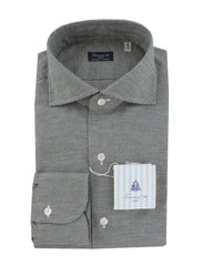 $450 Finamore Napoli Dark Green Shirt - Slim - 15.75/40 - (FN127246)