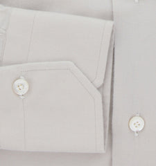 Finamore Napoli Light Gray Solid Cotton Shirt - Slim - (FN19246) - Parent