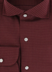 $450 Finamore Napoli Burgundy Red Cotton Shirt - Slim - (FN828248) - Parent
