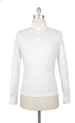$300 Finamore Napoli White Solid Piqué Shirt - Slim - 16/41 - (FN916263)