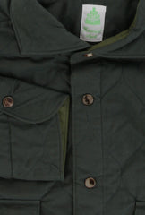 $800 Finamore Napoli Dark Green Cotton Overshirt -  - (IS4292612) - Parent