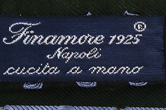 Finamore Napoli Dark Green Paisley Silk Tie (1331)