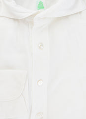 $375 Finamore Napoli White Solid Piqué Shirt - Slim - (FN916262) - Parent