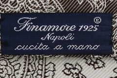 Finamore Napoli Brown Paisley Silk Tie (1337)