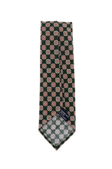 Finamore Napoli Dark Green Foulard Silk Tie (1348)