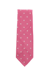 Finamore Napoli Pink Geometric Silk Tie (1305)