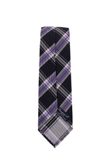 Finamore Napoli Purple Window Pane Silk Tie (1309)