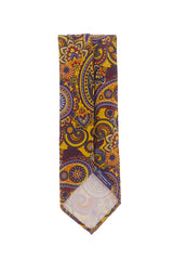 $195 Finamore Napoli Yellow Paisley Silk Tie -  x  - (FN107268)