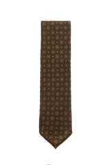 $195 Finamore Napoli Brown Fancy Wool Blend Tie -  x  - (FN107264)