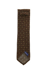 $195 Finamore Napoli Brown Fancy Wool Blend Tie -  x  - (FN107264)