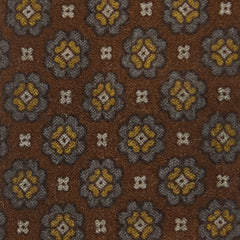 $195 Finamore Napoli Brown Fancy Wool Blend Tie -  x  - (FN107264)