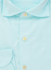 Finamore Napoli Light Blue Solid Cotton Shirt - Slim - (FN192414) - Parent