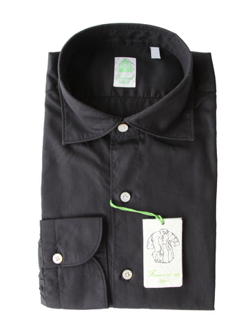 Finamore Napoli Black Shirt - Extra Slim
