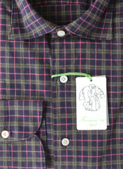 Finamore Napoli Purple Check Cotton Shirt - Extra Slim - (FN512222) - Parent