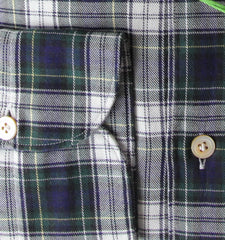 Finamore Napoli Dark Green Check Shirt - Extra Slim - (FN512229) - Parent