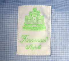 Finamore Napoli Light Blue Micro-Check Shirt - Extra Slim - (FN512228) - Parent