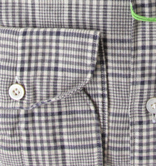 Finamore Napoli Dark Gray Check Shirt - Extra Slim - (FN5122217) - Parent