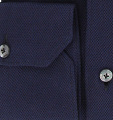 Finamore Napoli Dark Blue Solid Cotton Shirt - Extra Slim - (FN130249) - Parent