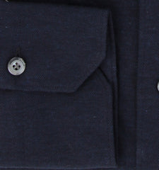 Finamore Napoli Dark Blue Solid Cotton Shirt - Extra Slim - (FN130247) - Parent
