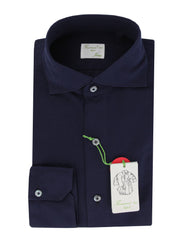 Finamore Napoli Dark Blue Solid Shirt - Extra Slim - (FN130246) - Parent