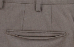$475 Incotex Brown Solid Wool Pants - Slim - (IN11420251) - Parent