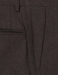 Incotex Brown Solid Wool Pants - Slim - (IN328234) - Parent
