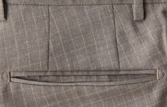 Incotex Light Brown Check Virgin Wool Pants - Slim - (IN1229218) - Parent