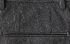 Incotex Dark Gray Striped Wool Blend Pants - Slim - (INC105229) - Parent