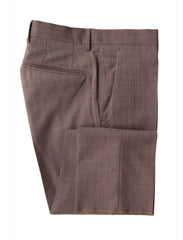Incotex Brown Window Pane Wool Blend Pants - Slim - 32/48 - (IN12292112)