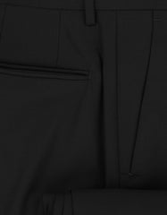Incotex Black Solid Wool Pants - Slim - (IN328231) - Parent