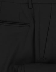 Incotex Black Solid Wool Pants - Slim - (IN328231) - Parent