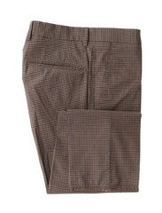 Incotex Brown Micro-Check Cotton Blend Pants - Slim - 30/46 - (INC105222)