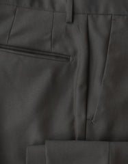 Incotex Dark Green Solid Virgin Wool Pants - Slim - (IN1229214) - Parent