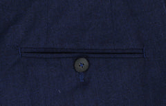$1250 Isaia Blue Solid Wool Pants - Slim - (IS84267) - Parent