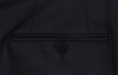 $1495 Isaia Dark Blue Solid Wool Pants - Slim - (IS84266) - Parent