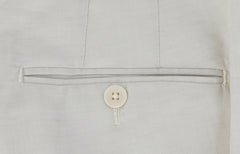 $1250 Isaia Off White Solid Wool Blend Pants - Slim - (IS84265) - Parent