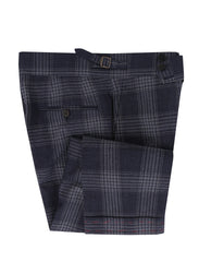 $1495 Isaia Blue Plaid Wool Blend Pants - Slim - (IS84264) - Parent