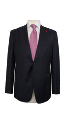 $5250 Isaia Dark Blue Wool Solid Suit - 44/54 - (IS829261)