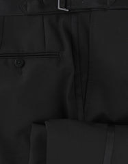 $1600 Isaia Black Solid Wool Blend Pants - Slim - (IS842612) - Parent