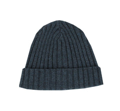 $495 Isaia Blue Solid Cashmere Beanie - (IS729268) - Parent