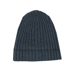 $495 Isaia Blue Solid Cashmere Beanie - (IS729268) - Parent