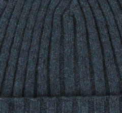 $495 Isaia Blue Solid Cashmere Beanie - (IS729268) - Parent