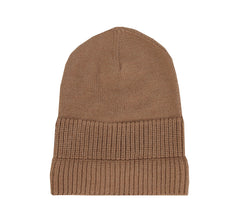 $395 Isaia Light Brown Solid Cashmere Beanie - (IS729267) - Parent