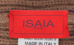 $395 Isaia Light Brown Striped Cashmere Beanie - (IS729264) - Parent