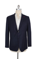 $5195 Isaia Dark Blue Wool Solid Sportcoat - (IS1021263) - Parent