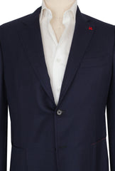 $5195 Isaia Dark Blue Wool Solid Sportcoat - (IS1021263) - Parent