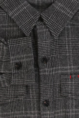 $3650 Isaia Gray Plaid Cashmere Overshirt - (IS429267) - Parent