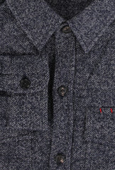 $1995 Isaia Dark Blue Wool Blend Overshirt - (IS429265) - Parent