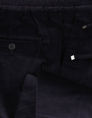 $1495 Isaia Dark Blue Solid Cotton Blend Pants - Slim - (IS84262) - Parent