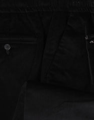 $1495 Isaia Black Solid Cotton Blend Pants - Slim - (IS84263) - Parent
